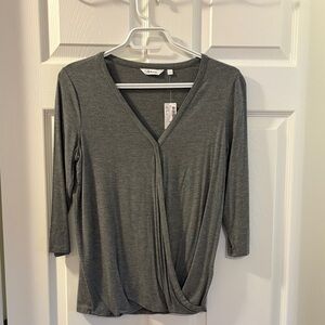 Reitmans Charcoal V-Neck Blouse